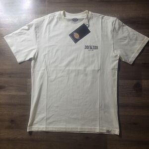 NWT Dickies Mens Size XS Cream Graphic TShirt Short Sleeve Crew Neck 100% Cotton